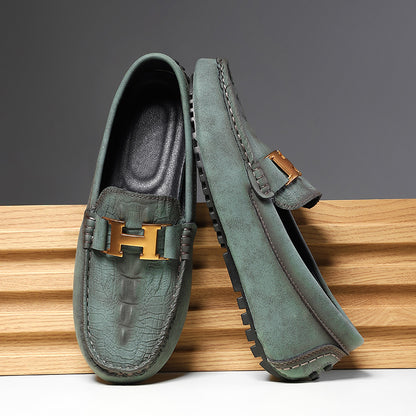 Men’s Plus Size Leather Loafers – Slip-On Driving Moccasins | 2566