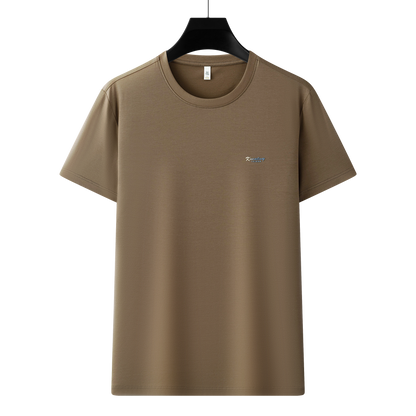 Men's Antibacterial Cooling Cotton T-Shirt - Summer Slim-Fit Round Neck Ice Silk Top | 6550