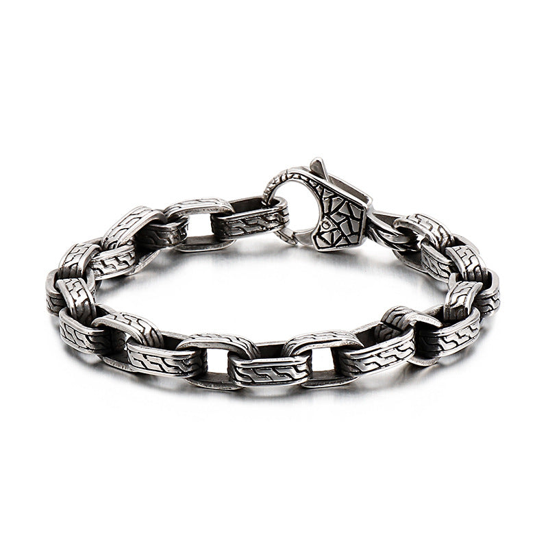 Men’s Stainless Steel Skull Bracelet Punk Motorcycle Ghost Head Design Titanium Steel Bracelet | KB120968-BDJX