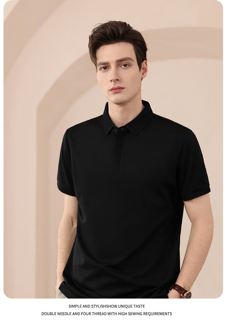 Premium Silk-Blend Polo Shirt for Men & Women – Antibacterial, Hidden Buttons, Lightweight Summer 2025 Style | L11-8318