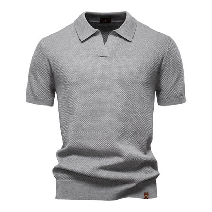 Men's Pineapple Knit Texture Polo Shirt - 2025 Summer Relaxed Fit Short Sleeve Top | PSD8025
