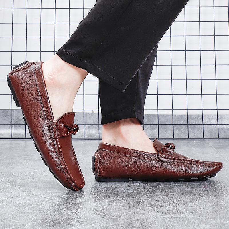 Men’s Genuine Leather Loafers – Classic Driving Moccasins with Anti-Slip Sole | 0063