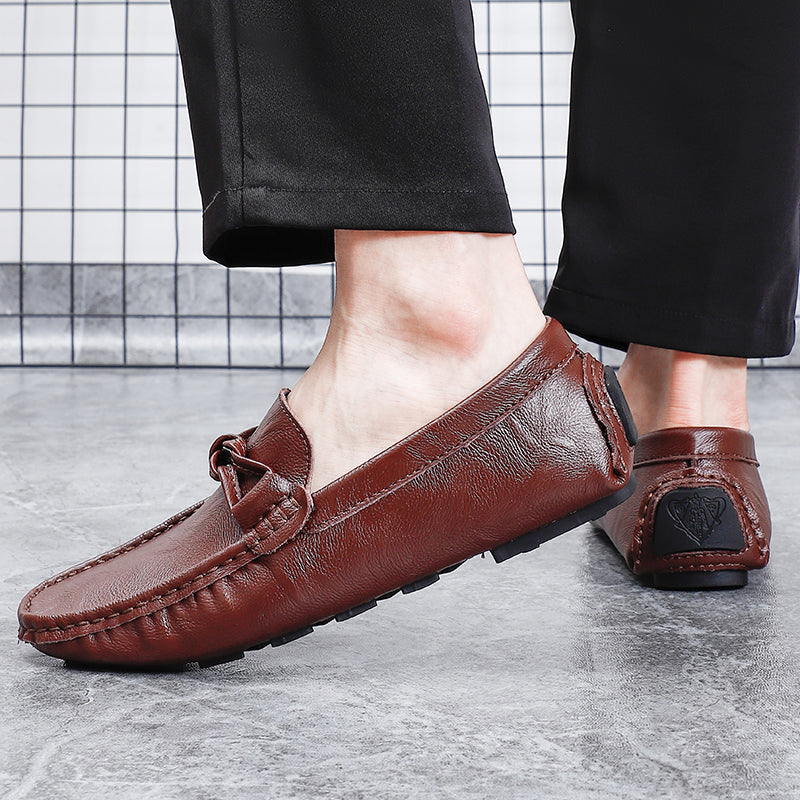 Men’s Genuine Leather Loafers – Classic Driving Moccasins with Anti-Slip Sole | 0063