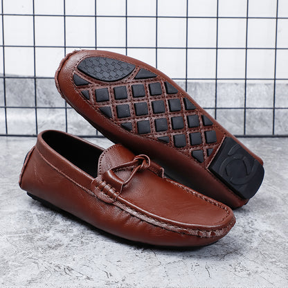 Men’s Genuine Leather Loafers – Classic Driving Moccasins with Anti-Slip Sole | 0063