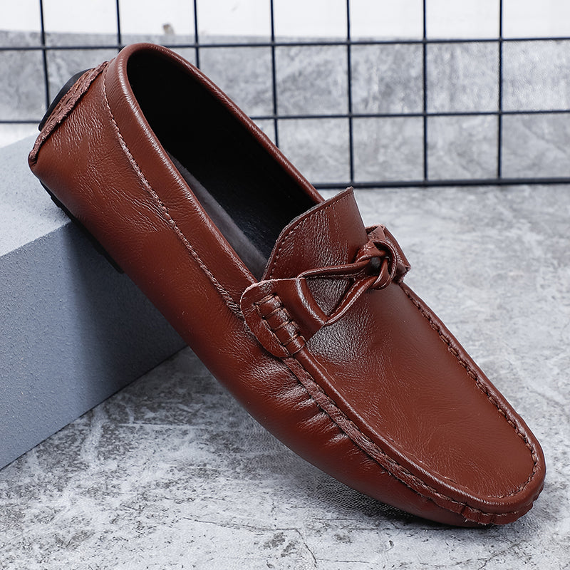 Men’s Genuine Leather Loafers – Classic Driving Moccasins with Anti-Slip Sole | 0063