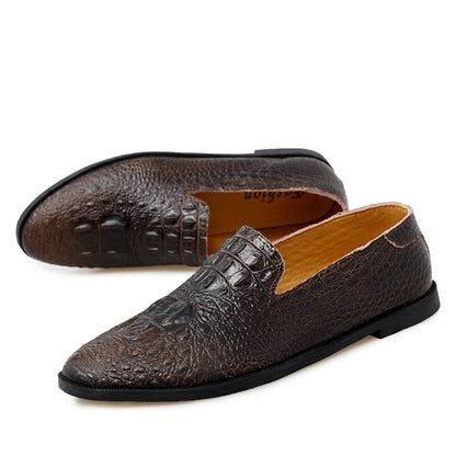 Mocassins à bout pointu pour hommes, chaussures décontractées à enfiler, motif alligator | 2033 