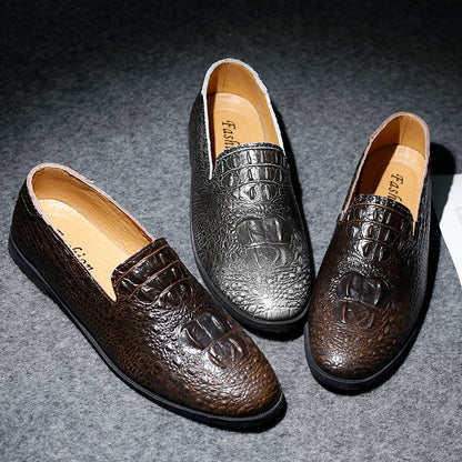 Mocassins à bout pointu pour hommes, chaussures décontractées à enfiler, motif alligator | 2033 