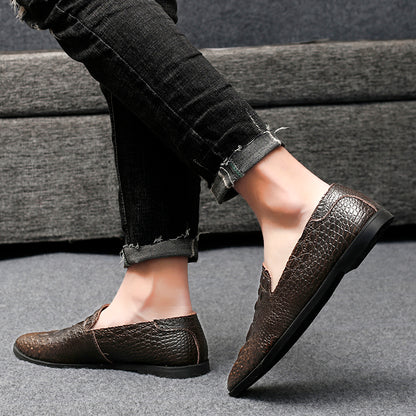 Mocassins à bout pointu pour hommes, chaussures décontractées à enfiler, motif alligator | 2033 