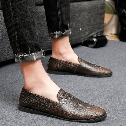Mocassins à bout pointu pour hommes, chaussures décontractées à enfiler, motif alligator | 2033 