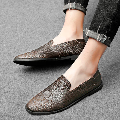 Mocassins à bout pointu pour hommes, chaussures décontractées à enfiler, motif alligator | 2033 