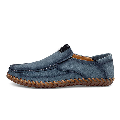 Men’s Plus Size Handmade Suede Leather Loafers – Slip-On Driving Shoes | 8666