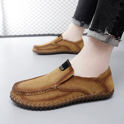 Men’s Plus Size Handmade Suede Leather Loafers – Slip-On Driving Shoes | 8666
