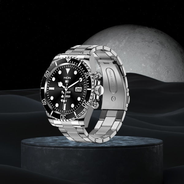 Montre connectée pour homme avec bracelet en acier et appels BT, style Rolex, pour le sport et les affaires | AW-12 