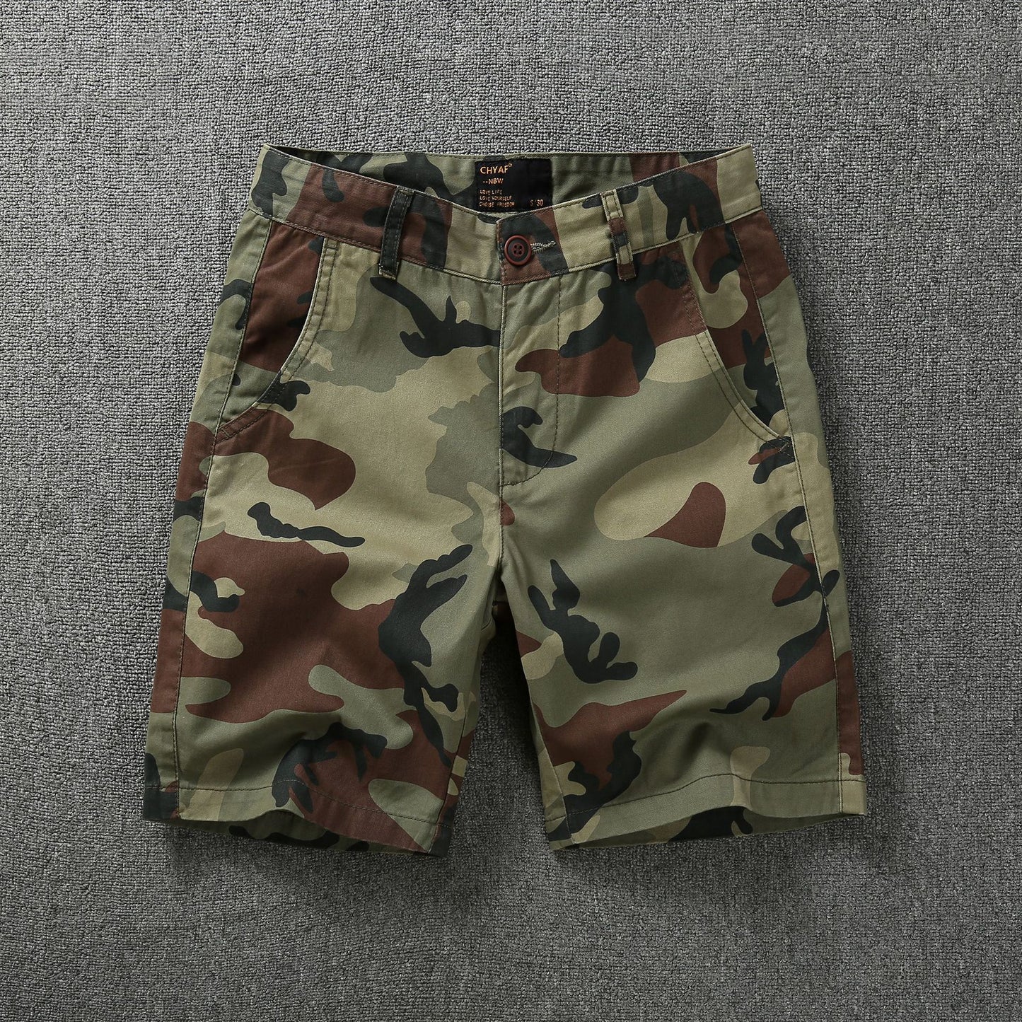 Short cargo ample coupe slim pour homme, style américain, style camouflage, été | 2301 