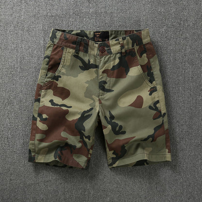 Short cargo ample coupe slim pour homme, style américain, style camouflage, été | 2301 