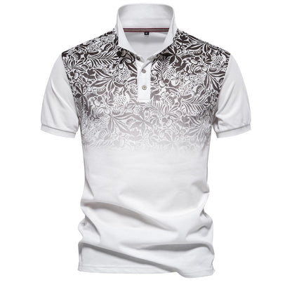 Men's Gradient Color-Block Polo Shirt - Spring Slim-Fit Casual Top | PL1011