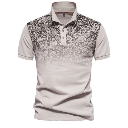 Men's Gradient Color-Block Polo Shirt - Spring Slim-Fit Casual Top | PL1011