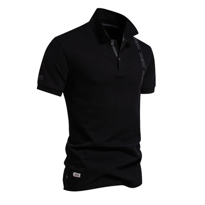 Men's Embroidered Cotton Polo Shirt - 2025 Spring Slim-Fit Casual Top | PS1012