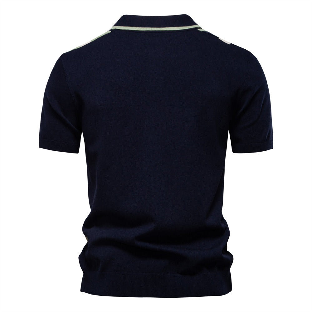 Men's Striped Knit Polo Shirt - 2025 Summer Slim-Fit Urban Casual Top | PSD8021/PSD8028