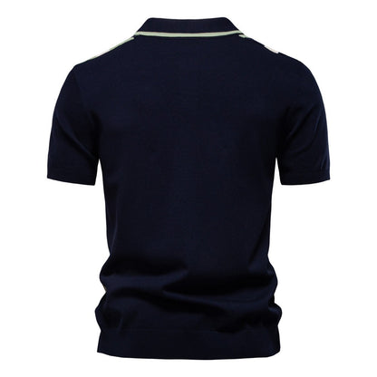 Men's Striped Knit Polo Shirt - 2025 Summer Slim-Fit Urban Casual Top | PSD8021/PSD8028