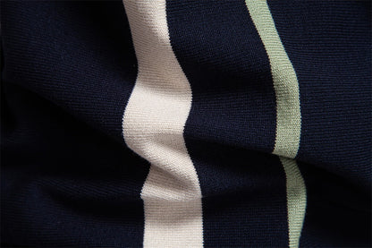 Men's Striped Knit Polo Shirt - 2025 Summer Slim-Fit Urban Casual Top | PSD8021/PSD8028