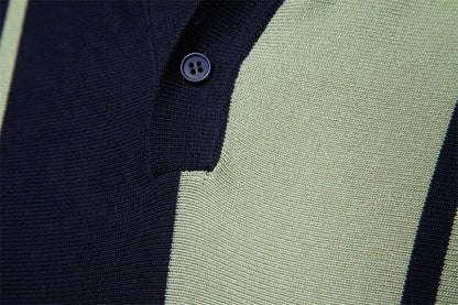 Men's Striped Knit Polo Shirt - 2025 Summer Slim-Fit Urban Casual Top | PSD8021/PSD8028