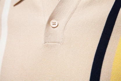 Men's Striped Knit Polo Shirt - 2025 Summer Slim-Fit Urban Casual Top | PSD8021/PSD8028