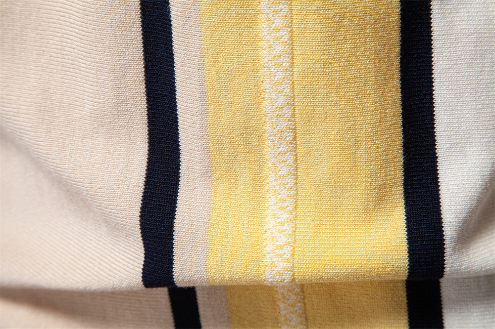 Men's Striped Knit Polo Shirt - 2025 Summer Slim-Fit Urban Casual Top | PSD8021/PSD8028