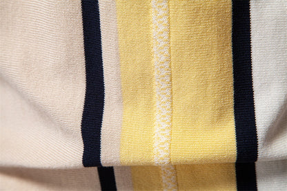 Men's Striped Knit Polo Shirt - 2025 Summer Slim-Fit Urban Casual Top | PSD8021/PSD8028