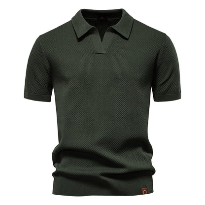 Men's Pineapple Knit Texture Polo Shirt - 2025 Summer Relaxed Fit Short Sleeve Top | PSD8025