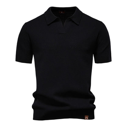 Men's Pineapple Knit Texture Polo Shirt - 2025 Summer Relaxed Fit Short Sleeve Top | PSD8025
