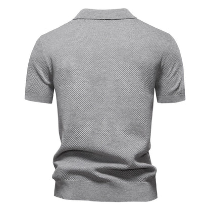 Men's Pineapple Knit Texture Polo Shirt - 2025 Summer Relaxed Fit Short Sleeve Top | PSD8025