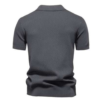 Men's Pineapple Knit Texture Polo Shirt - 2025 Summer Relaxed Fit Short Sleeve Top | PSD8025
