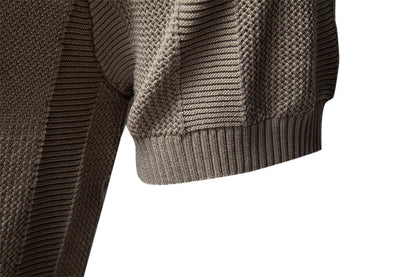 Men's Stripe Knit Polo Shirt with Mesh Panels - 2025 Summer Slim-Fit Streetwear Top | PSD8042