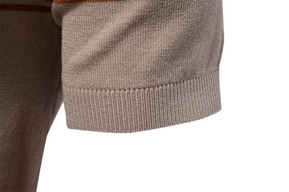 Men's Slim-Fit Stripe Knit Polo Shirt - 2025 Summer Business Casual Top | PSD8047