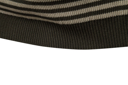 Men's Stripe Knit Polo Shirt with Seagull Collar - 2025 Summer Slim-Fit Business Casual Top | PSD8054
