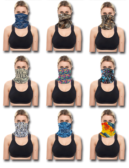 Pack Of 3/6 Men's Neck Warmer Gaiter Face Bandana Headband Mask | S251