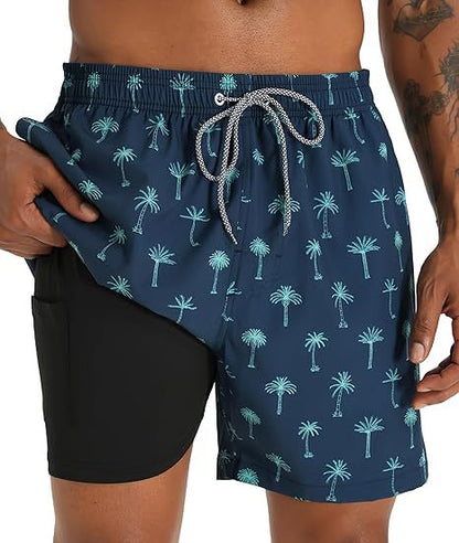 Summer 3D Print Men's Double-Layer Beach Shorts Quick-Dry, Breathable, Bold Designs | SCDK-QK