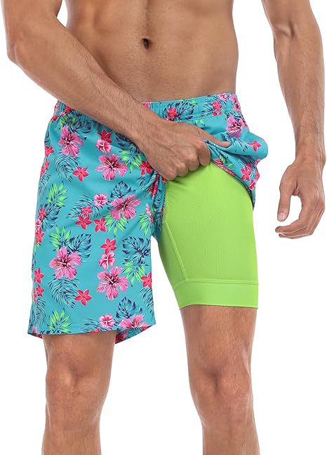 Summer 3D Print Men's Double-Layer Beach Shorts Quick-Dry, Breathable, Bold Designs | SCDK-QK