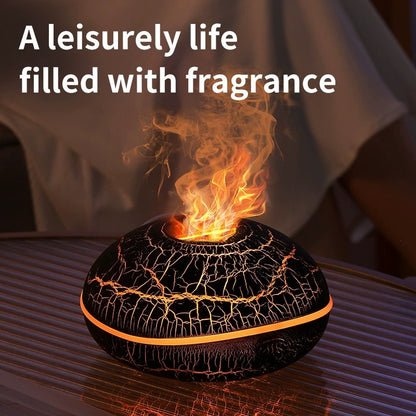 Realistic Flame Effect Aromatherapy Diffuser – 7-Color LED Humidifier USB Powered for Home, Office & Bedroom | SD13