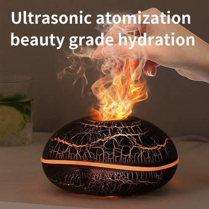 Realistic Flame Effect Aromatherapy Diffuser – 7-Color LED Humidifier USB Powered for Home, Office & Bedroom | SD13