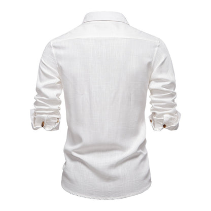 Men's Linen-Blend Shirt - 2025 Spring Slim-Fit Casual Top | SH2025