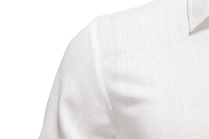 Men's Minimalist Linen-Blend Shirt - 2025 Spring Casual Long Sleeve Top | SH2026