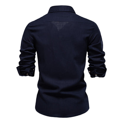 Men's Minimalist Linen-Blend Shirt - 2025 Spring Casual Long Sleeve Top | SH2026