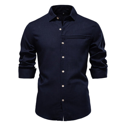 Men's Minimalist Linen-Blend Shirt - 2025 Spring Casual Long Sleeve Top | SH2026