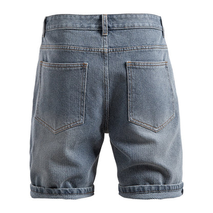 Men's Vintage Straight-Leg Denim Shorts - 2025 Summer Mid-Thigh Casual Jeans Shorts | ST0018
