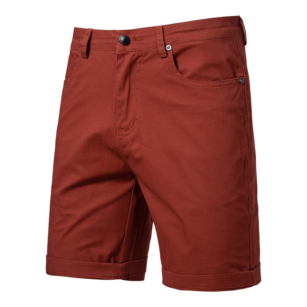 Men's Cotton Casual Cargo Shorts Summer Slim Fit 5-Inch Straight-Leg Short | ST010