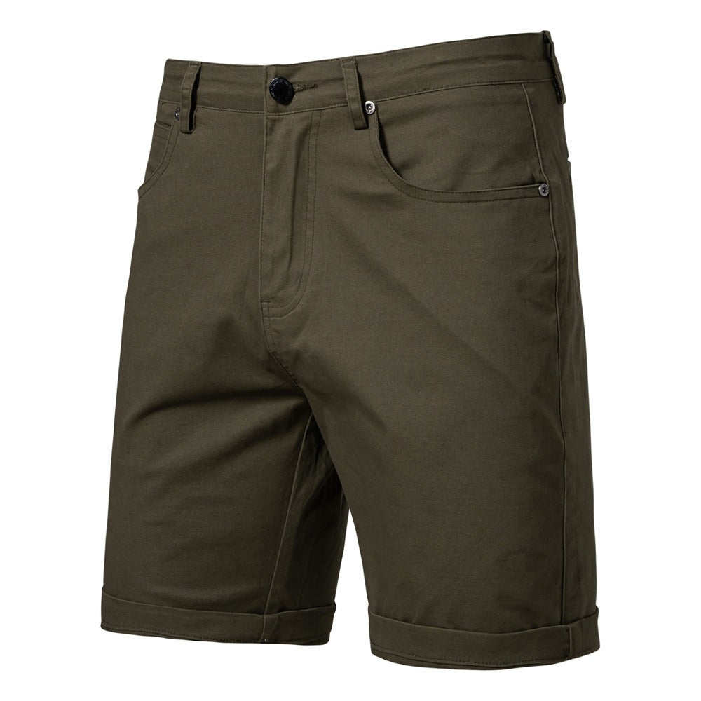 Men's Cotton Casual Cargo Shorts Summer Slim Fit 5-Inch Straight-Leg Short | ST010
