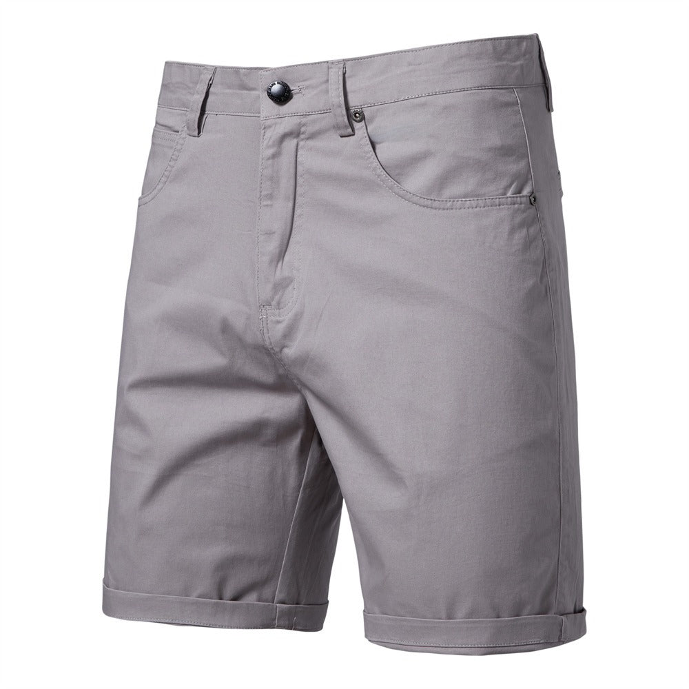 Men's Cotton Casual Cargo Shorts Summer Slim Fit 5-Inch Straight-Leg Short | ST010