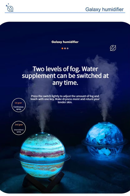 Planet Glow Humidifier Set – Earth & Jupiter Essential Oil Diffusers with LED Mood Light | SX-E335